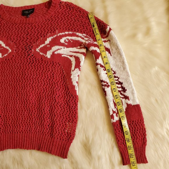 Romeo + Juliet Couture Red and White Open Weave Sweater Size M NWT - Picture 16 of 16